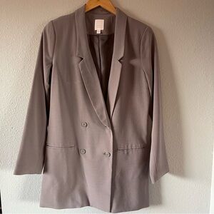 Lauren Conrad Women’s Gray Double Breasted Oversized Blazer Suit Jacket Size 10